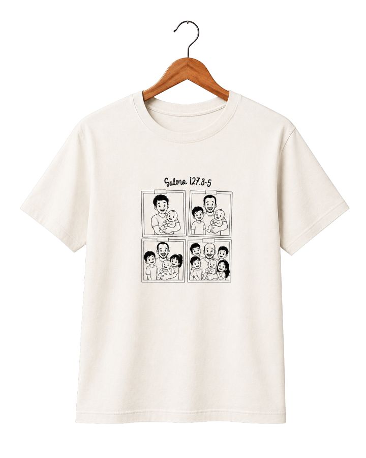 Camiseta SALMO 127 fotografada aberta